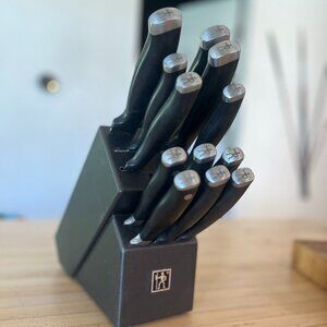 J.A. henckels knife set silver cap stainless steel